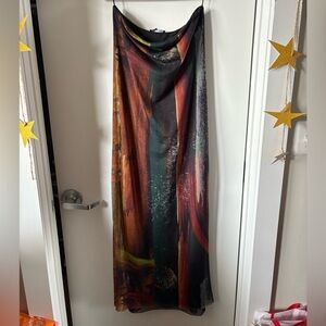 Zara Abstract Print Maxi Dress